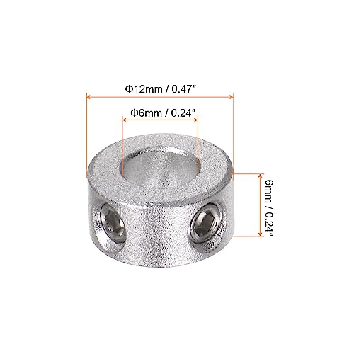 QUARKZMAN 4Stk Stellringe 6mm Bohrung 12mm AD 6mm Breite Wellensicherungsring Tiefenanschlagringe für Rad Schubkarre Axle Getriebe Montagen CNC Maschine Werkzeuge Industrie Eloxierung