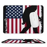 Office Mouse Pad with Stitched Edges, Non-Slip Rubber Laptop Mousepad, Sasquatch USA American Flag Waterproof Gaming Mouse Mat for Women Men, 9.4 x 7.9 inch