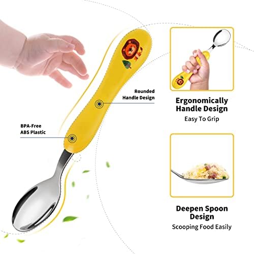 Lehoo Castle Toddler Fork and Spoon Set, 6pcs Stainless Steel Toddler Cutlery Children's Cutlery Flatware, Incudes3 x Spoons, 3 x Forks (No Knives)