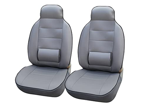 125002 Grey-Leather Like Car Seat Cover With Lumbar Support For Standard Bucket Seat, Compatible To Toyota 4 Runner Avalon Camry Corolla Echo Land Cruiser Prius Sequoia Rav 4 Tacoma Yaris 2018-2008 #TOP2