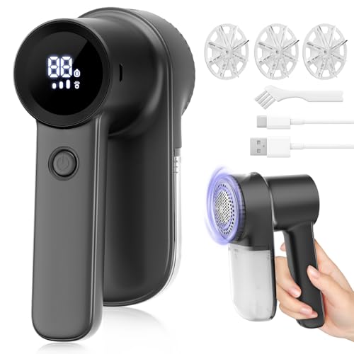 Anti Bouloche Électrique,[Éclairage+LED]Homtronics Rasoir Électrique à Bouloches,2000mAh,Type-C,Rasoir Anti Bouloche,3 Lames Remplaçables,3 Vitesses...