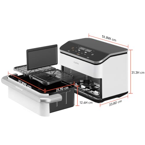 Cosori Airfryer, Dual Blaze Twinfry, Flexiblen Kammern, 10L - 14