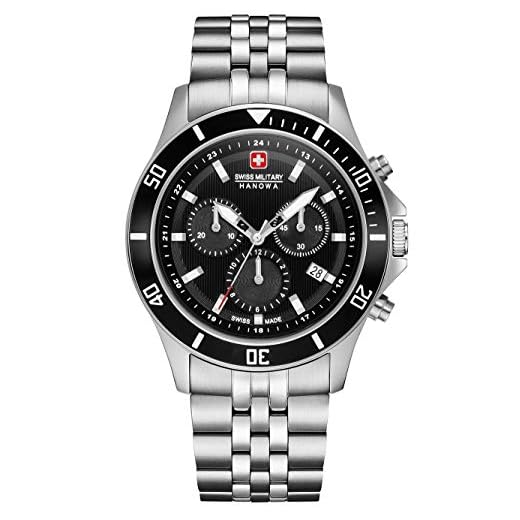 swiss military hanowa Unisex vuxen analog kvartsklocka med rostfritt stål armband 06–5331.04.007