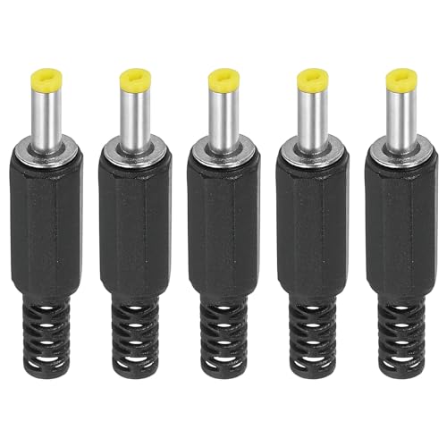 PATIKIL 4x1.7mm CC Maschio Terminali Alimentazione Spina 5 Pacco Fai da Te CC Barile Connettore Sostituzione Giallo
