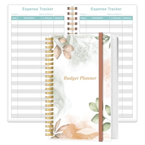 Budget Planner - A6 Expense Budget Tracker, Budget Book for Ledger Book, Money Organizer for Wallet, 3.75" x 6.75", Rose Leaf