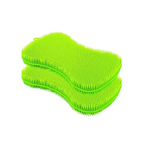 URSMART Silicone Dish Sponge, Cleaning Sponges,Dish Washing Brush-Free Dishwashing Better Sponges-Household Cleaning Sponges-Washing Brush Scrubber-Smart Kitchen Scrubber (2pcs)
