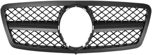 Parrilla delantera para radiador, parrilla para Benz Clase C W203 2000-2006 C230 C320 C240 Parrilla delantera del vehículo(Matte Black)