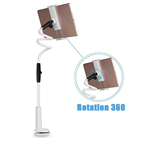 Shonco Gooseneck Tablet Holder, Tablet Mount Holder Stand Lazy Bracket 360 Degree Rotating Flexible Long Arms Lazy Hands Free Clip-On Mount For Ipad Tablet And Phone Beside Bed Desktop Chair Kitchen #TOP3