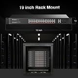 MokerLink 24-portowy gigabitowy przełącznik PoE, 2 Gigabit Ethernet Uplink, 2 gigabitowe SFP, 400 W IEEE802.3af/at, rack mount unmanaged plug and play sieciowy switch