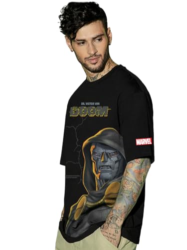 Image of Bewakoof Men's Cotton Graphic Print Oversized Fit T-Shirt