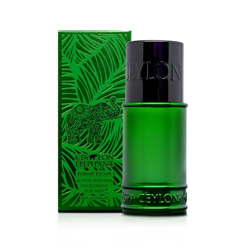 Image of Spa Ceylon Forest Escape Ceylon Elephant Active Natural Deodorant for Men – Natural Deodorant with Patchouli & Bergamot, Aloe Vera & Licorice, Body Heat Activated, 60ml