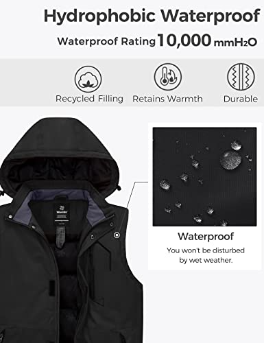 Wantdo Men'S Warm Winter Vest Windproof Hooded Puffer Vest thumb #4