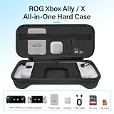 Lokyoyo Etui do przenoszenia kompatybilne z ASUS ROG Xbox Ally/Xbox Ally X 2025, z kieszenią siatkową i wbudowanym stojakiem na konsolę i akcesoria