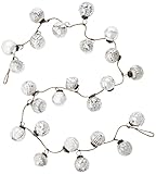 Creative Co-op Embossed Antique Silver Mercury Glass Ornamental Garland