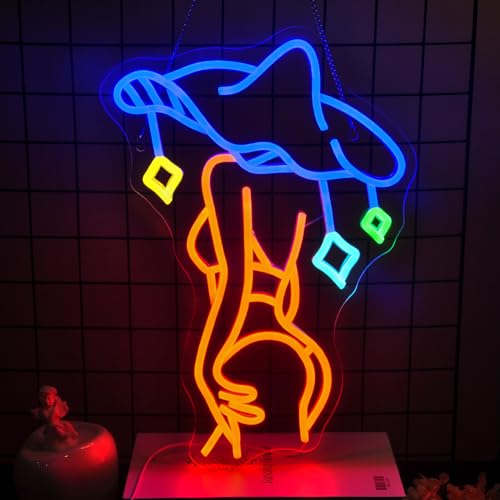 Image of Lady Neon Sign Led Sign Neon Signs for Wall Decor Neon Lights | Lady Mushroom Led Light Up Sign, Orange Room Decor, Girls Gift, Party, Wall Decor, 5V USB Powered