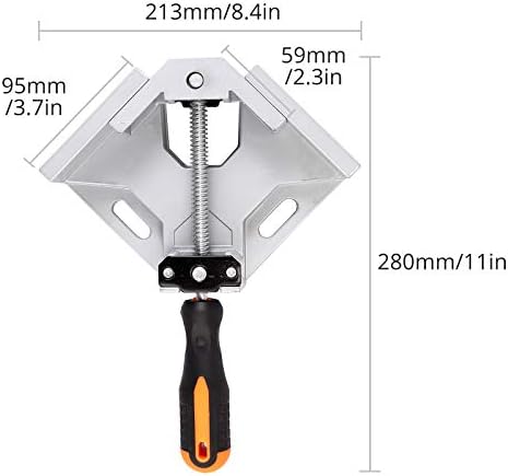 90° Right Angle Clamp, eSynic 2Pcs 90 Degree Right Corner Clamp Holder Heavy Duty Wood Angle Welding Clamps with Aluminum Alloy Body for Woodworking and Picture Framing etc