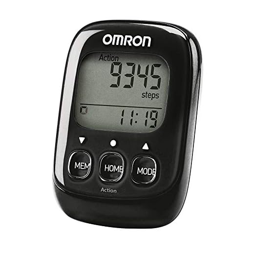 OMRON Walking Style IV Podómetro con Sensor 3D preciso para medir Pasos, Distancia, Pasos Normales y aeróbicos y calorías quemadas, Negro