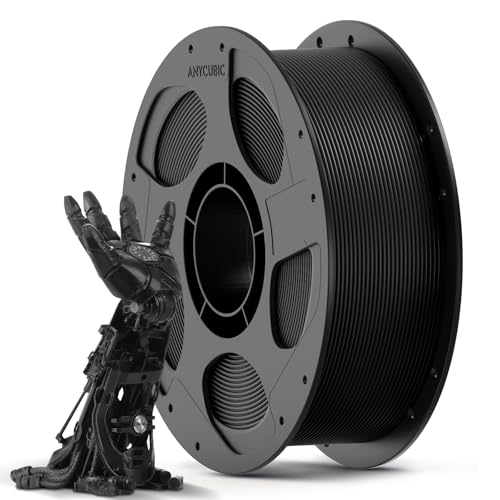 ANYCUBIC Refill PLA und Spool Kit, 1,75mm Filament 3D-Druckmaterialien mit Hoher Fließfähigkeit, Neatly Wound, Intelligente Identifikation, PLA Schwarz PLA Schwarz 1KG