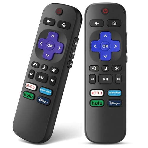 2 Pack Replacement Remote Control for Roku TV, Compatible with TCL/Hisense/Sharp/Philips/Onn/Westinghouse/Insignia/Element TLC Roku Smart TV-1 Year Warranty