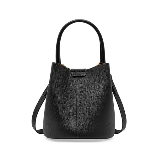 MoreFarther Bucket Bags for Women, Genuine Leather Crossbody Bags, Top-handle