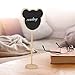 10 Pack Mini Chalkboards Wood Table Blackboard Bear Shape Signs Board with Wooden Base for Weddings and Special Event Decorations Crafts