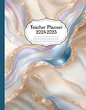 Teacher Planner 2024-2025: Monthly & Weekly Calendars, Year-At-A-Glance, Professional Development, Lesson Plan, Semester Plan - PLUS: Grades, ... Trackers & Logs - Pearl and Blue 01