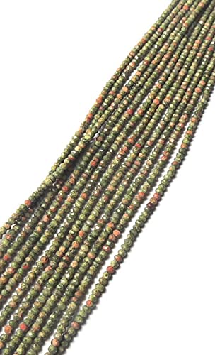Perles unakite micro facettées 4mm LKBEADS rondelle pour bricolage et fil de bijoux DIY