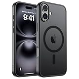 zapica Magnetic for iPhone 16 Case, [Compatible with MagSafe] [Military Grade Drop Protection] Translucent Matte Shockproof Anti-Scratch Phone Case, Black
