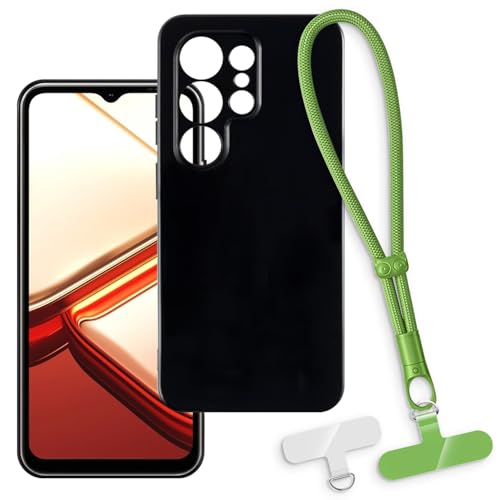 OAGELIM 2-in-1�ی�P�[�X�ƃ��X�g�X�g���b�v Doogee Note 56X Pro 4G �Ƃ̌݊������� ���O���\�ȃ��j���[�h�t���d�b�J�o�[�A����~�ߕ����h�~�O���b�v�n���h�� (�u���b�N + �O���[��)