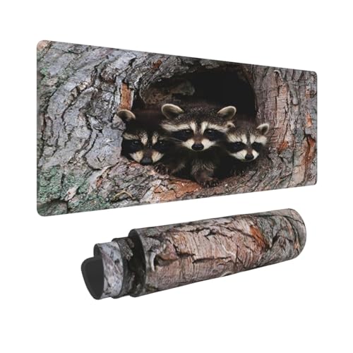 Cute Raccoon XL Mouse Pad