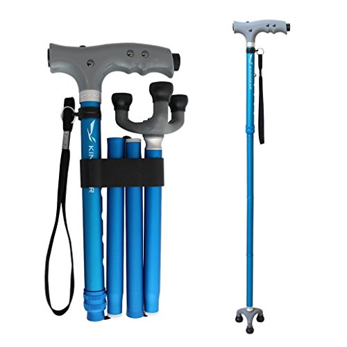 KingGear Travel Adjustable Folding Canes and Walking Sticks for Men and Women