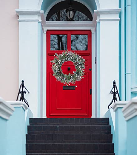 Yawwind 20 Inches Christmas Wreaths For Front Door,Artificial Christmas Wreath Winter Wreaths With White Berries Pine Needles Pine Cones For Christmas Indoor And Outdoor Decor #TOP5