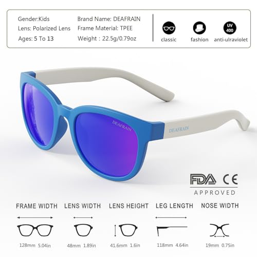 DEAFRAIN Kids Polarized Sunglasses for Boys Girls Age 5-13 by DEAFRAIN - Used condition - Image 2