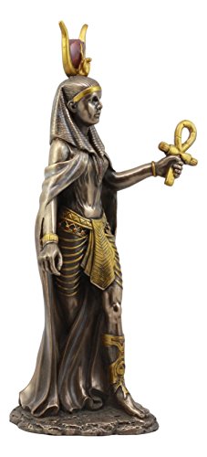 Ebros Egyptian Deity Goddess Hathor Holding Ankh Statue 11" Tall Patroness Of Motherhood Joy Love And Feminism Classical Egypt Decor Home Office Library Study Historical Sculpture #TOP1