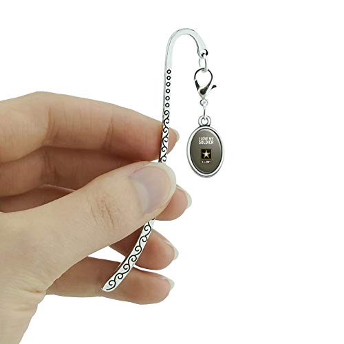U.s. Army I Love My Soldier Metal Bookmark Page Marker With Oval Charm #TOP3