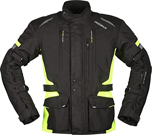 Image of Modeka Striker II Motorcycle Textile Jacket Black/Neon 10XL