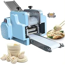 Dumpling Skin Maker Machine, Stainless Steel Commercial Dough Sheeter for Spring Rolls, Pierogi, Ravioli, Momo, 140W Wrapper Machine, Round Mold,Roundmold