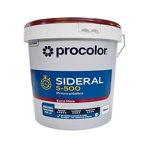Pintura Plastica Procolor Sideral S500 Blanco mate 4 Lt