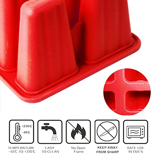Popsicles Molds 12 Cavities Bpa Free Silicone Popsicle Molds, Reusable Popcicale Mold Silicone For Kids, Ice Pop Molds Silicone Popsicle Maker Homemade Ice Cream Mold (Red) #TOP3