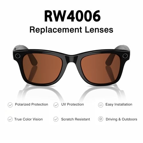 Image of YEIN Replacement Lenses for Ray-Ban Meta RW4006 /RW4012(50mm), Photochromic /Blue Light Blocking /Polarized Sunglasses Lenses