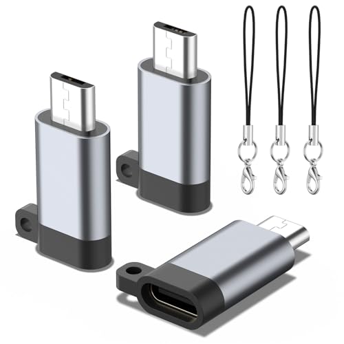 USB C to Micro USB Adapter, 3 Pack Type C Female to Micro USB Male Convert Connector Support Charge & Data Sync for Samsung Galaxy S7 Edge - S6 - J7 - Note 6 5, LG G4, Nexus 5, and Micro USB Devices