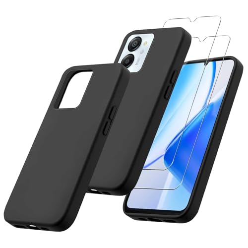 3 in 1 Cover Compatibile con Blackview Color 8 Oscal Modern 8 6.67 e 2 Pezzi Vetro Temperato Pellicola Protettiva Morbido Custodia Protettivo Protezione Case silicone tpu nero