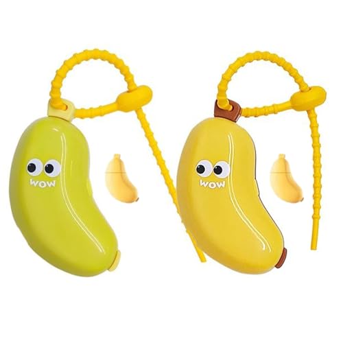 Vromoon 2Pcs Banana Toothbrush Head Cover - Travel Toothbrush Protector with Toothpaste Case, Portable Reusable Organizer for Electric & Manual Toothbrushes, Fruit Design, Home & Travel Use