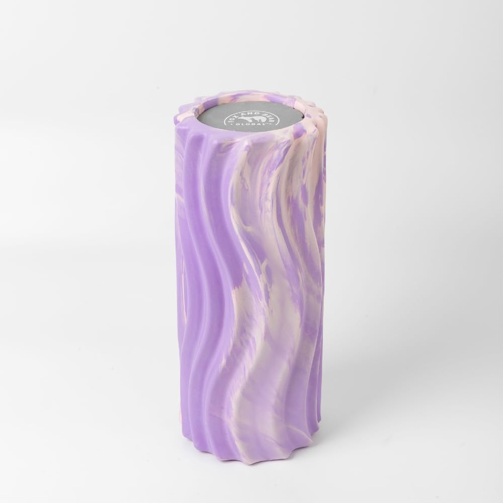 Foam Roller 13″ Deep Tissue Muscle Roller, Pain Relief for Back, Legs, Physical Therapy, Yoga, Muscle Recovery, Wave Foam Roller (Light Purple/Ivory)