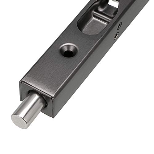 Sumnacon 2Pcs 6 Inch Door Bolts - Stainless Steel Concealed Security French Door Locks With Hardwares, Metal Flush Latch Bolts For Composite Wood Double Dummy Door, Black #TOP4