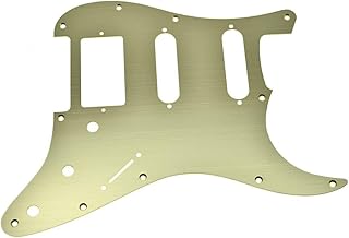 Dopro 11-Hole Aluminum Anodized Modern Style Strat HSS Guitar Pickguard Scratch Plate Fits American/Mexican Fender Gold