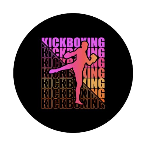 Kickboxer Martial Arts Kickboxing PopSockets Swappable PopGrip, Black - Image 3