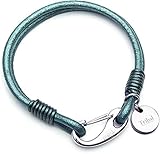 MATERIALES DE CALIDAD SUPERIOR: Utilizamos solo cuero flor superior genuino de la mejor calidad que es flexible y fuerte y mejora con el tiempo. El acero inoxidable hipoalergénico de grado 316L proporciona un cierre fuerte y seguro que no se empañará y no contiene plomo ni níquel.