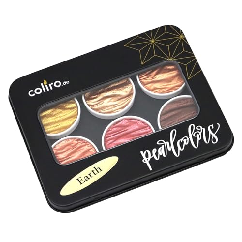 Coliro Artist Mica Pearl Watercolor Paint, M700 Earth (6 Color Set) by Finetec GmbH
