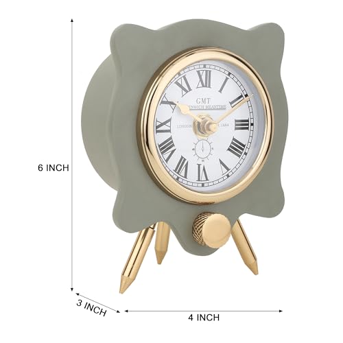 Image of Decor de Maison Brings Handcrafted Pixel Pulse Table Clock for KidsRoom, Room, Bedroom, Study Table, Office Desk | Classic Non-Ticking Tabletop Battery Operated Analog Desk Clock in Green (11x8x14cm)